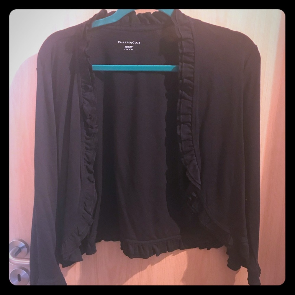 Charter club bolero with ruffles